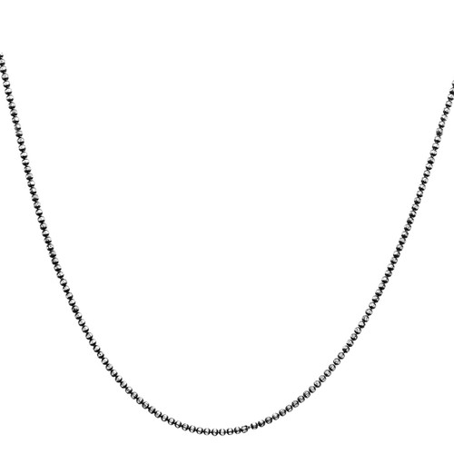 Sterling Silver 16” 1.5mm Two-Tone Ball Necklace