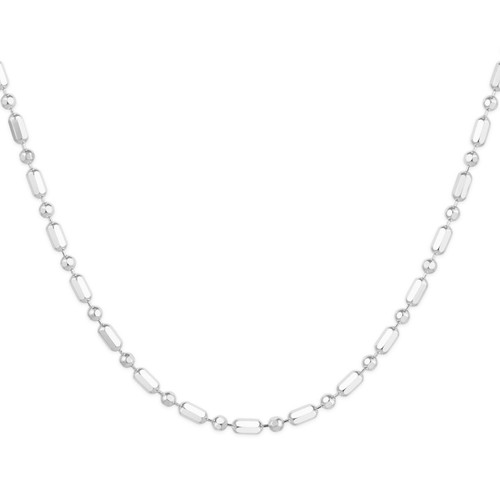 Sterling Silver 18" 2.93 mm D/C Alt Ball Chain Necklace