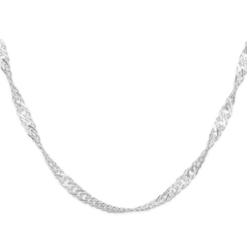 Sterling Silver 18" 2.85mm Singapore Chain Necklace