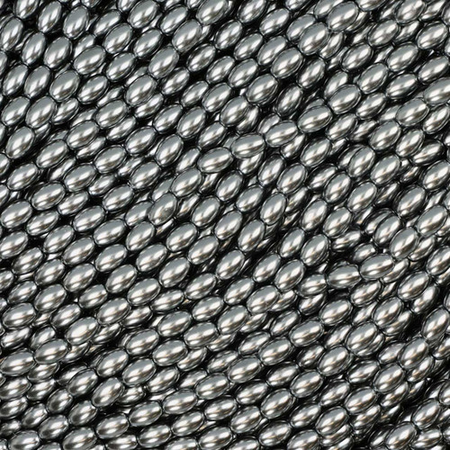 Oval Crystal Glass Pearls 4x6mm-Charcoal Gray