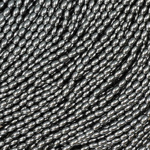 Oval Crystal Glass Pearls 3x5mm- Charcoal Gray