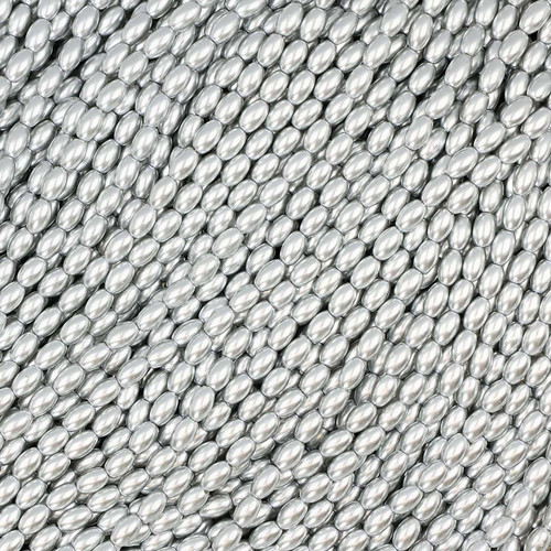 Oval Crystal Glass Pearls 3x5mm- Silver