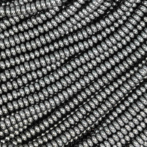 Rondelle Crystal Glass Pearls 6mm- Charcoal Gray