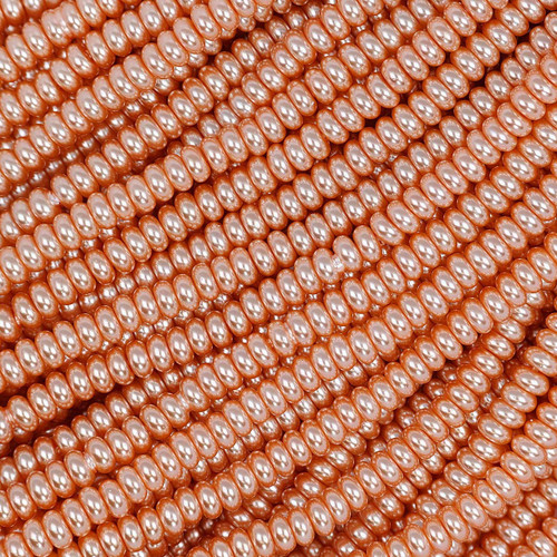 Rondelle Crystal Glass Pearls 6mm-Pale Copper