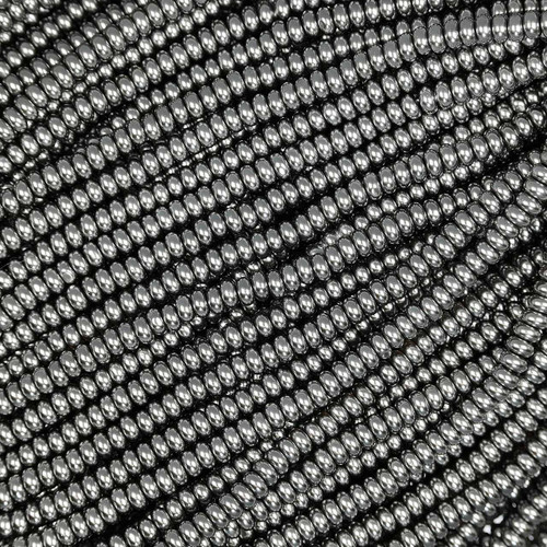 Rondelle Crystal Glass Pearls 4mm-Charcoal Gray