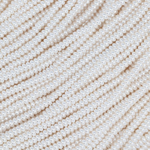 Rondelle Crystal Glass Pearls 4mm-White