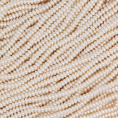 Rondelle Crystal Glass Pearls 4mm-Cream