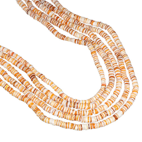 Spiny Shell Heishi Beads 5mm- Orange Cream