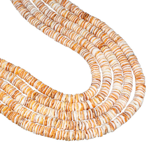 Spiny Shell Heishi Beads 8mm- Orange Cream
