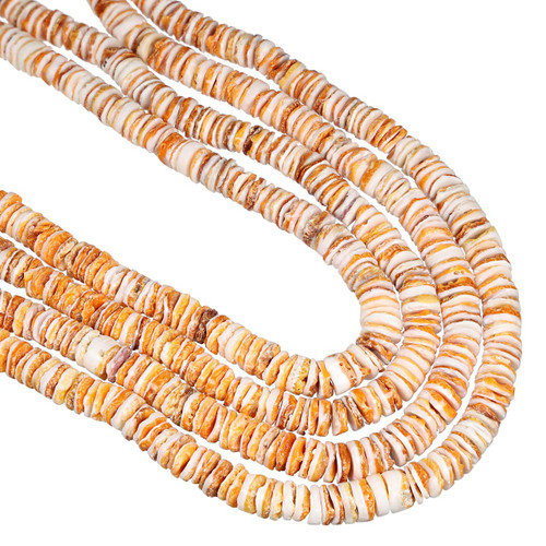 Spiny Shell Heishi Beads 10mm- Orange Cream