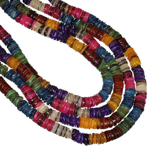 Dyed Hammer Shell Heishi Beads 8mm - Multicolored