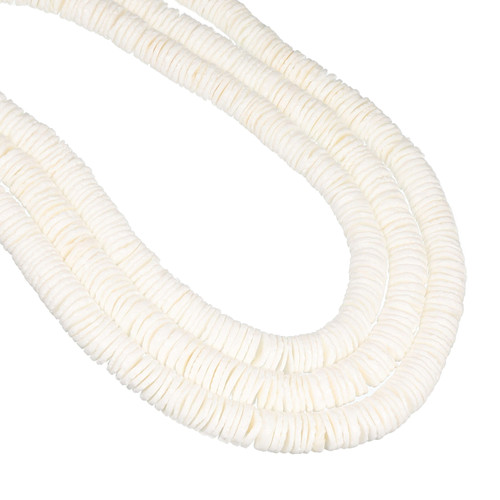 Litub Shell Heishi Beads 10mm-White