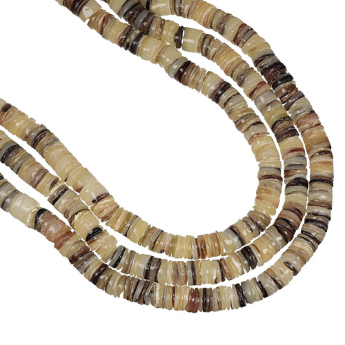 Hammer Shell Heishi Beads 10mm- Earth Tones