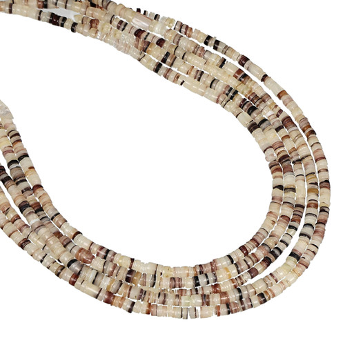 Hammer Shell Heishi Beads 4mm-Earth Tones