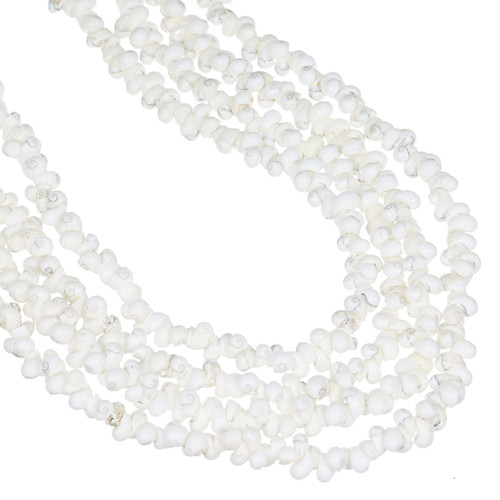 Mongo Shell Beads 6x4mm- White