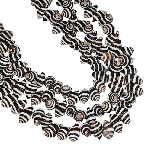 Nasa Shell Beads 12x9mm- Zebra
