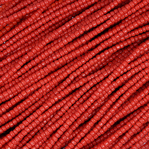 African Glass Beads 3.5-4mm Red