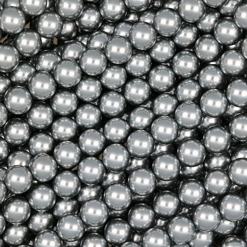 Crystal Glass Pearls 8mm Silver