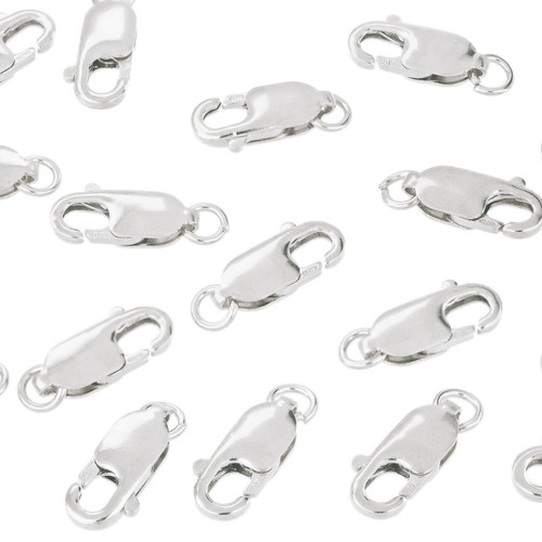 Sterling Silver Medium Lobster Clasp with Ring 4.4x11.7 mm