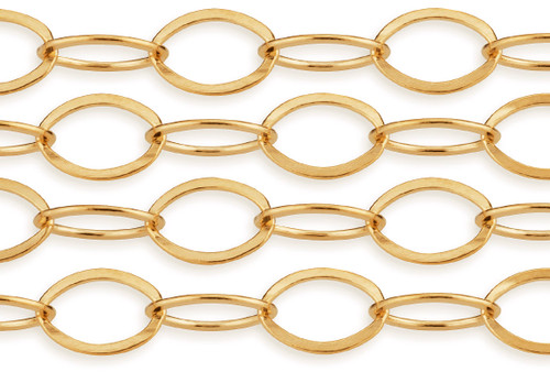 1 FT 6.4x8.2mm Gold Filled Flat Cable Chain