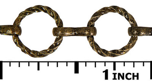 1 Ft 9 mm Antique Brass Twisted Chain