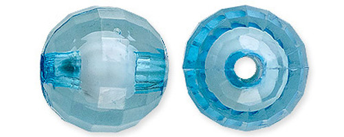 Acrylic Beads Faceted 12mm Aqua Blue