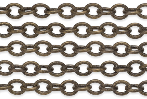 Antique Brass 4mm Double Cable Chain sold by the foot