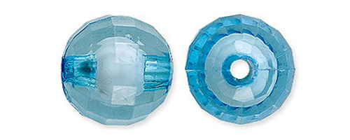 Acrylic Beads Faceted 10mm Aqua