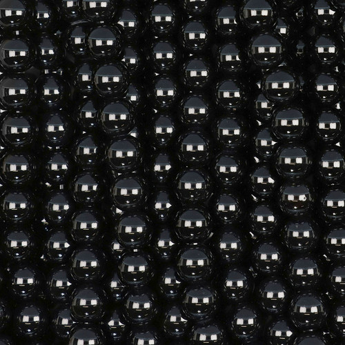 Round Smooth Beads 8 mm 15 IN Strand-Black Onyx Round Smooth Beads 8 mm 15 IN Strand-Black Onyx