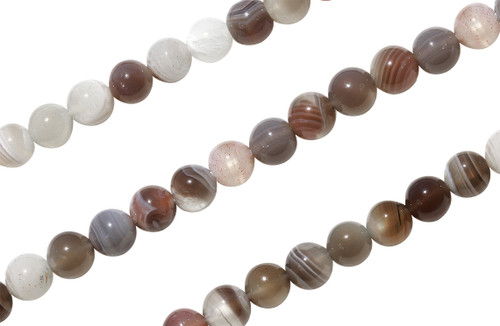 Round Smooth Gemstone Beads 4mm 15 IN Strand-Botswana Agate