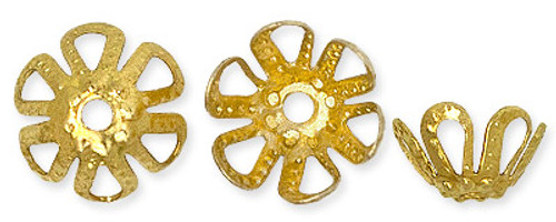 100 Pcs 7 mm Brass Filigree Flower Bead Cap