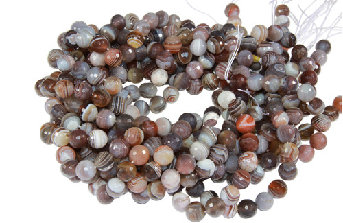 Round Faceted Agate  Gemstone Beads 10mm 15 IN Strand-Botswana