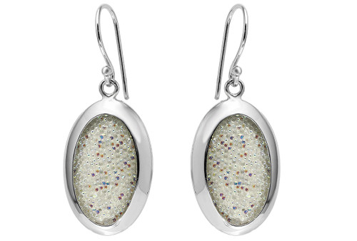 1 Pair Sterling Silver 26x15 mm Swarovski Crystal Oval Earrings