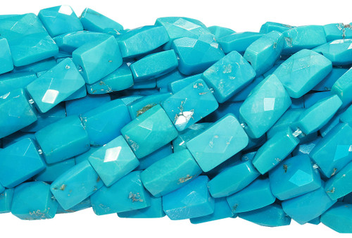 15 IN Strand 5x7 mm Arizona Turquoise Square Shaped Faceted Gemstone Beads