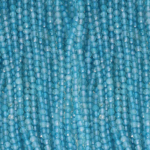 Blue Topaz Round Faceted Beads 3MM