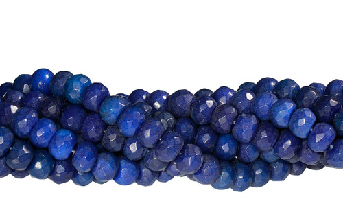 15 IN Strand 10 mm Blue Quartz Rondelle Faceted Dyed Gemstone Beads