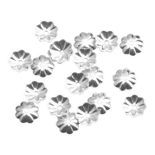 40 to 50 Pcs 4 mm Sterling Silver Flower Bead Caps