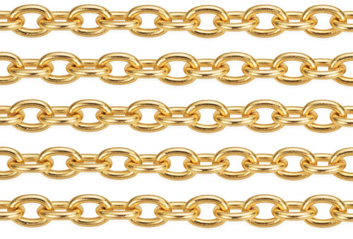 1 Ft 2.4x1.6 mm Brass Cable Chain