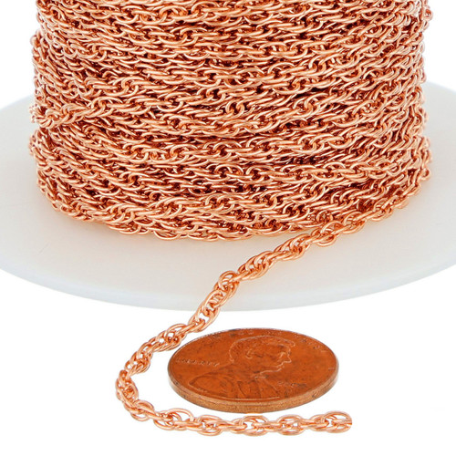 20 Inch Length Solid Copper Chain CN715G - 5/16 of an inch wide