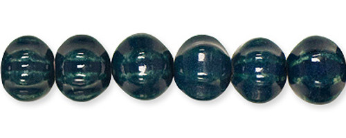 12 mm Pumpkin Ceramic Beads Dark Blue