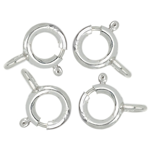 Sterling Silver Closed Spring Ring - 7mm 5 Pcs