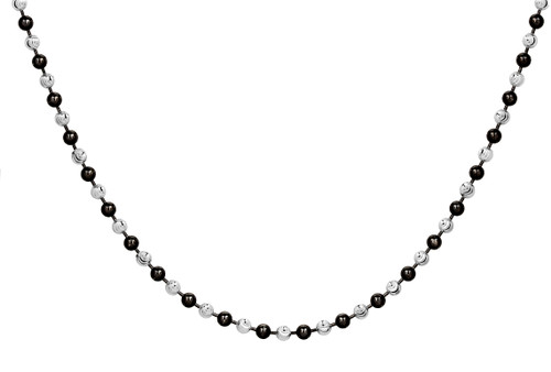 Sterling Silver 2.5 mm Two-Tone Ball Necklace