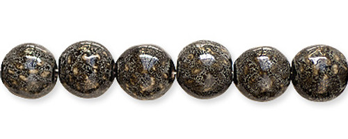 Ceramic Beads Round Black Color w/Spots