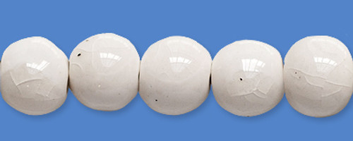 14mm Ceramic Beads Round White