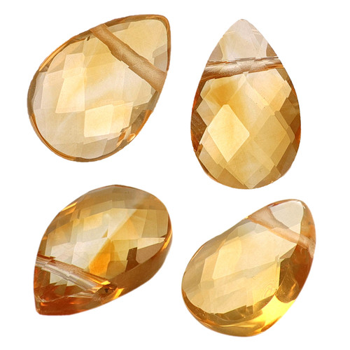 Gem Quality Citrine Beads - Faceted Flat Teardrop Shape Beads Gem Quality Citrine Beads - Faceted Flat Teardrop Shape Beads