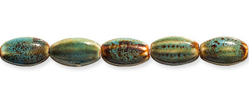 Ceramic Beads Flat Oval  17x10mm