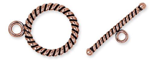 2 Sets 16 mm Twisted Copper Toggle