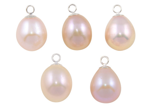 1 Pc Bag of 10 mm Natural Pink Freshwater Pearl Pendant
