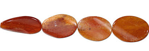 Oval Twisted Beads 18x27 mm 15 IN Strand-Fire Agate