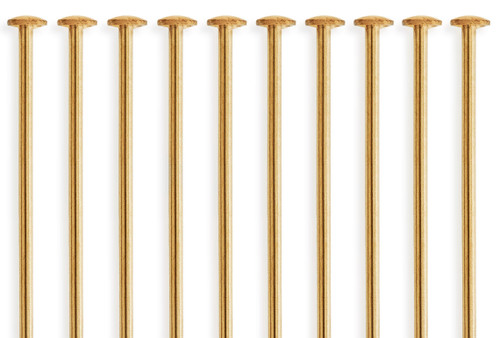 10 Pc Bag of 3 Inch 20 Gauge Gold Filled Head Pin